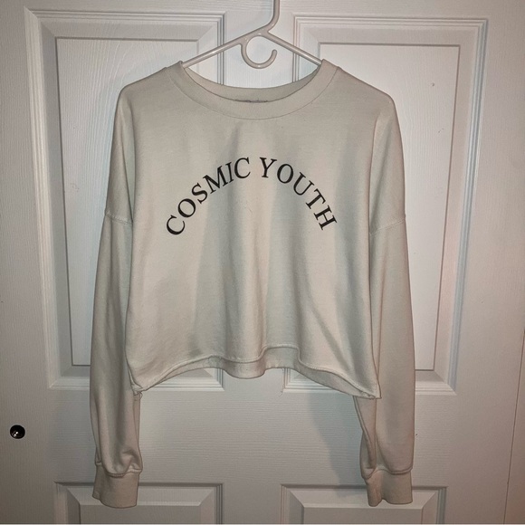 Bershka “Cosmic Youth” Cropped Sweatshirt - Picture 2 of 6